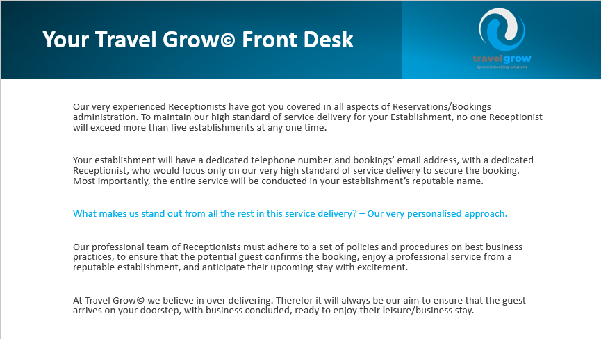 Travel Grow Front Desk